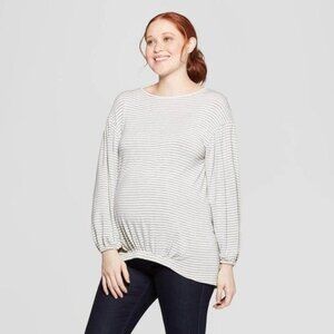 Maternity Striped Long Sleeve Top XS